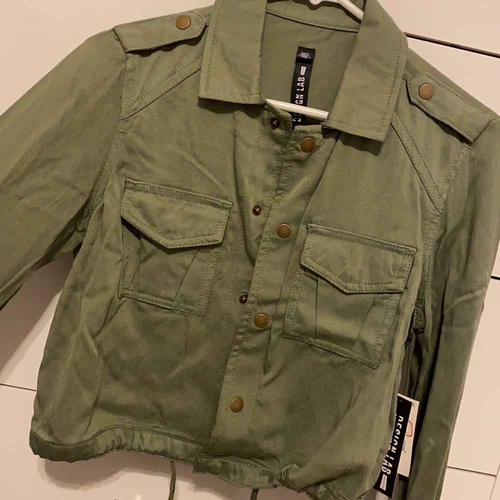 NWT Olive Green Shirt Jacket - Picture 2 of 8